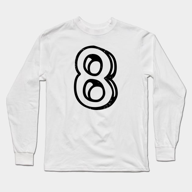 Number 8 Long Sleeve T-Shirt by PsychicCat